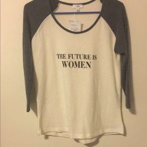 Top-NWT-Gray/White-LUCCA TOP-S